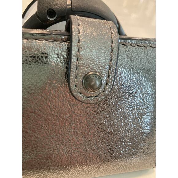 Coach Silver Metallic Sparkle Trifold Small Snap Closure Wallet Glam - Picture 2 of 8